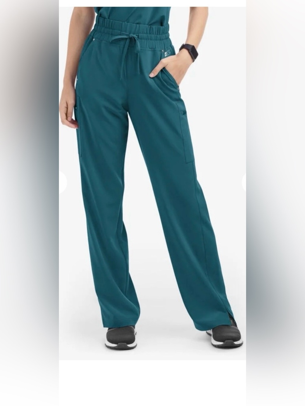 EUC- Uniform Advantage Easy Stretch Wide Leg Pants - Small TALL, Caribbean Blue